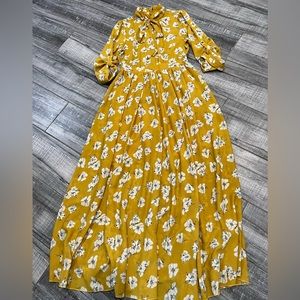 Mustard flower dress